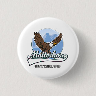 Matterhorn Switzerland travel logo 1 Inch Round Button