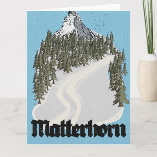 Matterhorn Switzerland Travel Poster Card