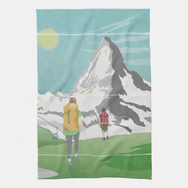 matterhorn travel poster Switzerland Kitchen Towel (Vertical)