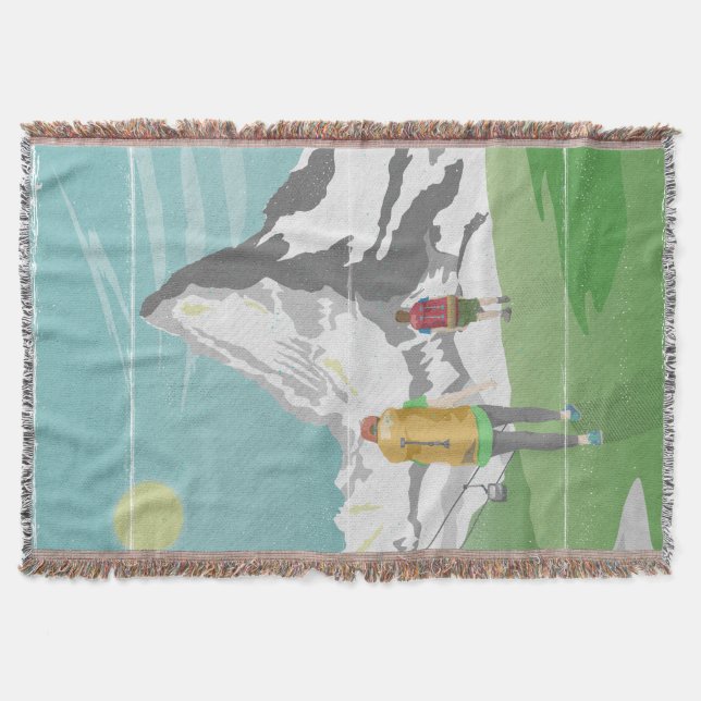 matterhorn travel poster Switzerland Throw Blanket (Front)