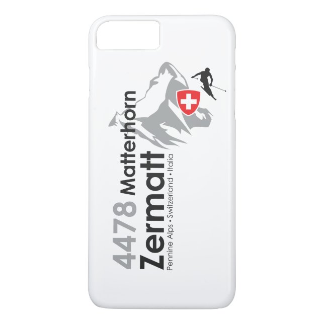 Matterhorn-Zermatt skiing Case-Mate iPhone Case (Back)