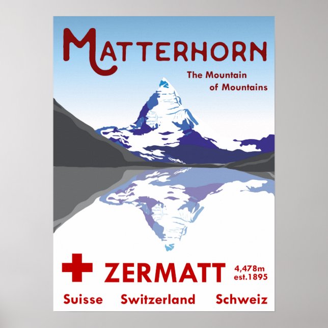 Matterhorn, Zermatt, Suisse, Poster de ski (Devant)