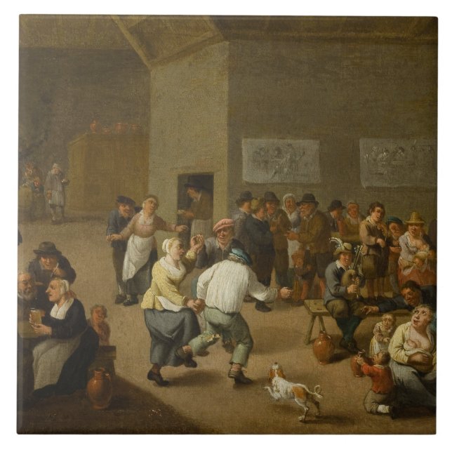 Mattheus van Helmont - Fun at the Inn Tile (Front)