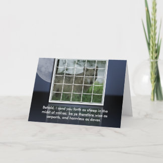 Matthew 10:16 BIBLE QUOTE SHEEP AMONG WOLVES Card