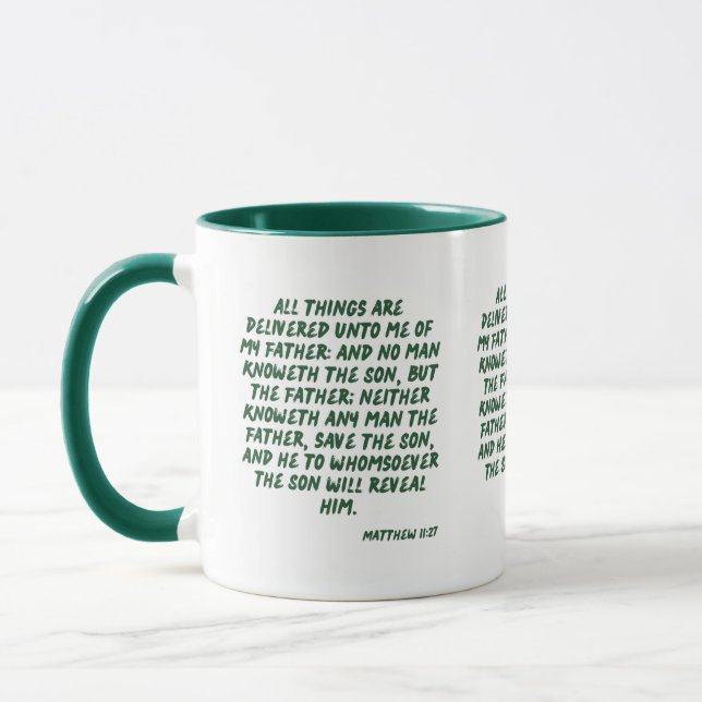 Matthew 11:27 KJV Bible Scripture Two-Tone Mug (Left)