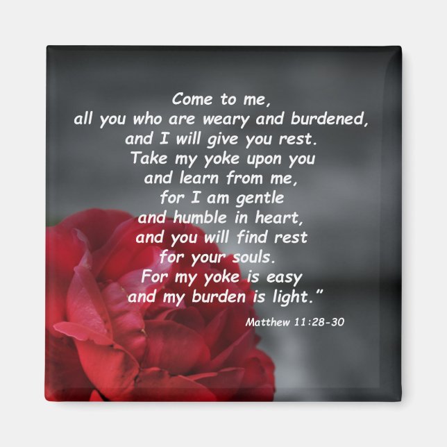 Matthew 11:28-30 magnet (Front)