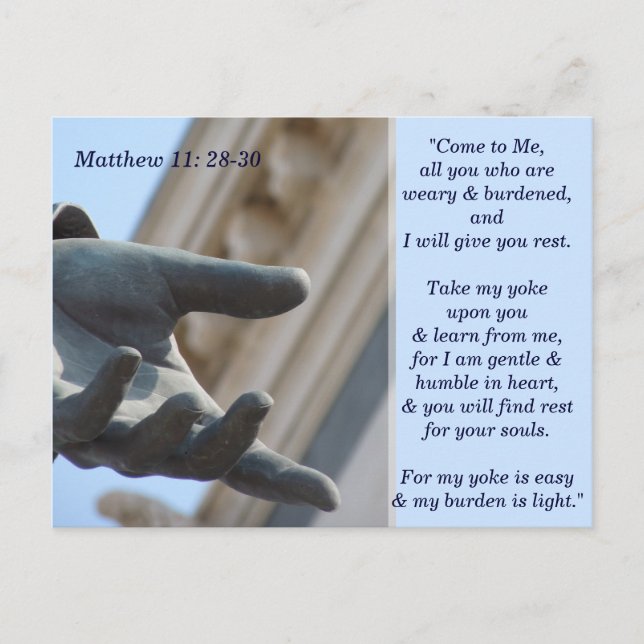 Matthew 11 28 30 Scripture Memory Card (Front)