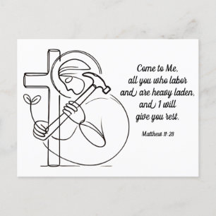 Matthew 11:28 All You Who Labour Scripture Postcard