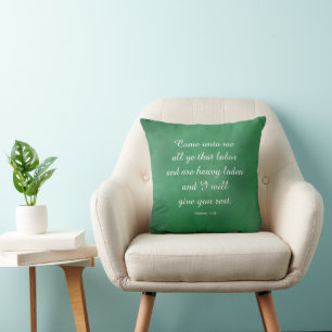 Matthew 11:28 Bible Verse for Comfort & Strength Throw Pillow