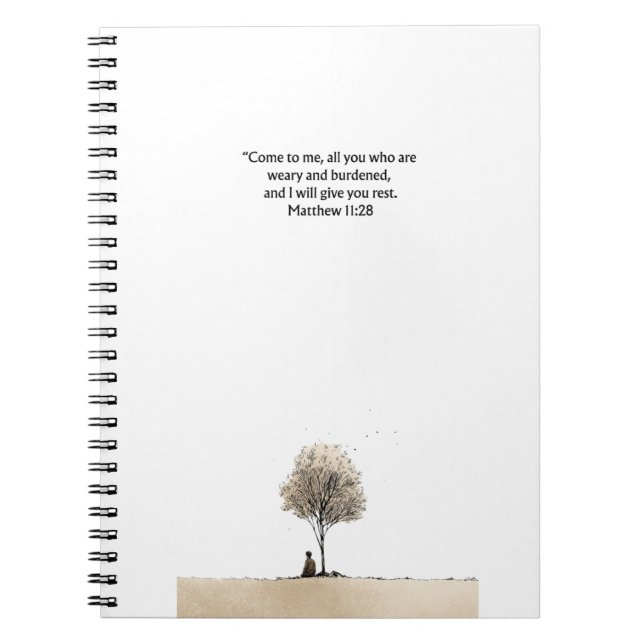 Matthew 11:28 Christian Journal Scripture Notebook (Front)