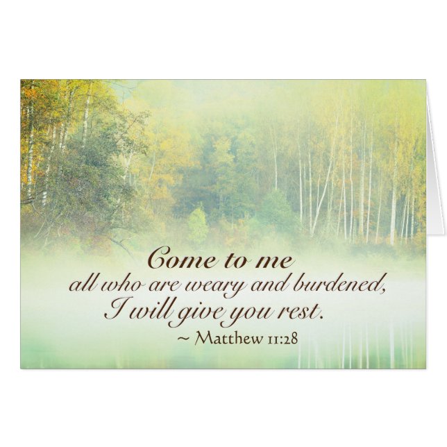 Matthew 11:28 Come to Me I will give you rest Card (Front Horizontal)