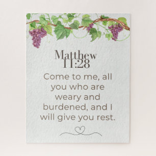 Matthew 11:28 Come to Me Scripture Grapevine Jigsaw Puzzle