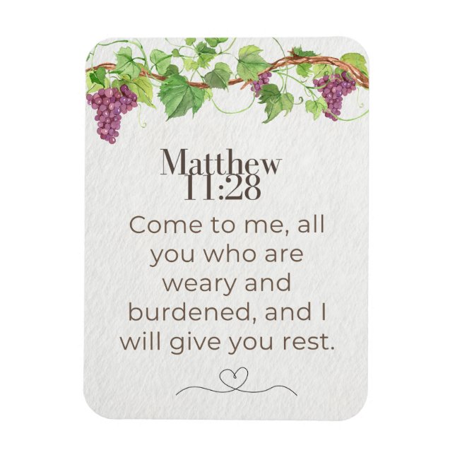 Matthew 11:28 Come to Me Scripture | Grapevine Magnet (Vertical)
