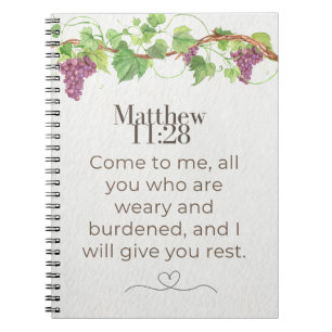 Matthew 11:28 Come to Me Scripture   Grapevine Notebook