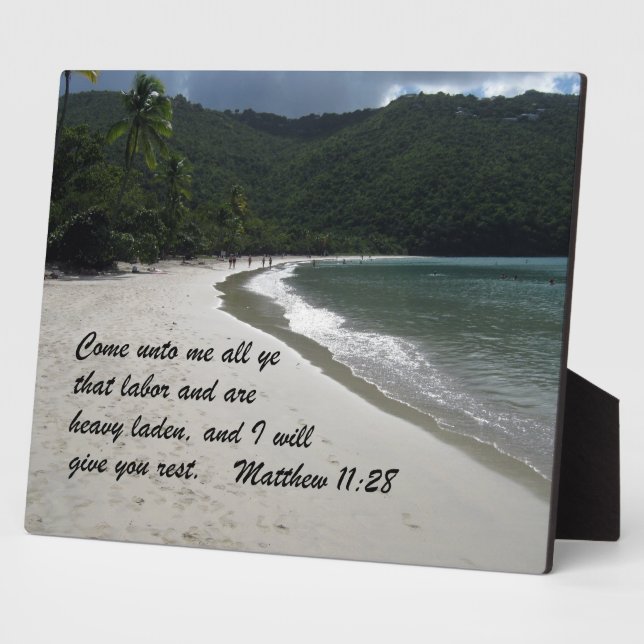 Matthew 11:28 Come unto me all ye that labour... Plaque (Side)