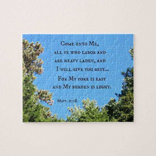 Matthew 11:28 Come unto me all ye who labour.... Jigsaw Puzzle (Horizontal)