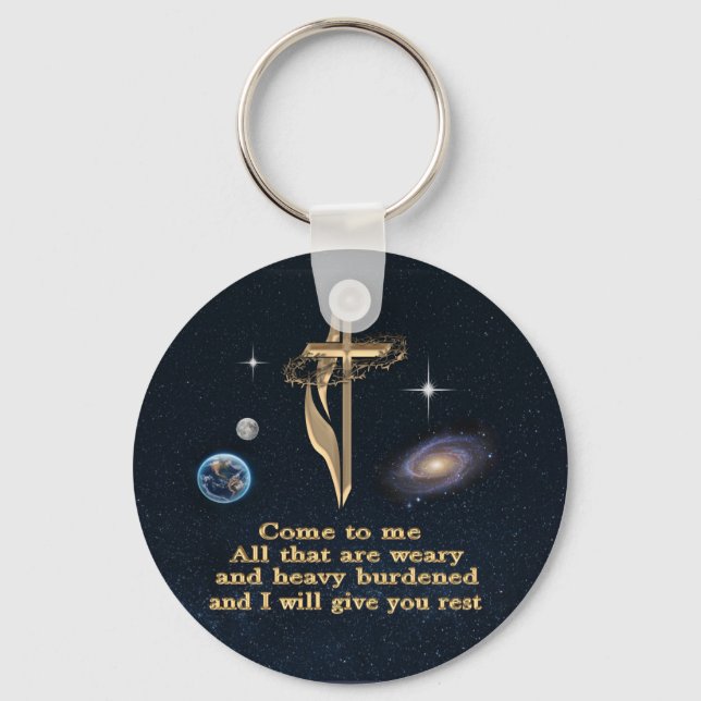 Matthew 11:28   keychain (Front)