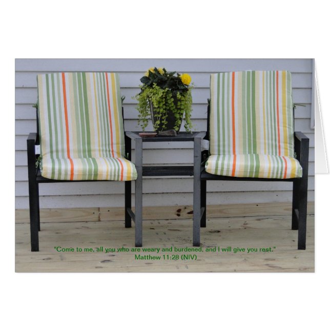 Matthew 11:28, Patio Chairs (Front Horizontal)