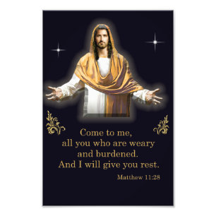 Matthew 11:28 photo print