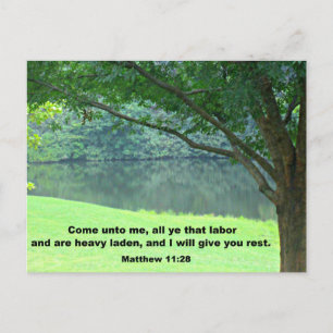 Matthew 11:28 postcard