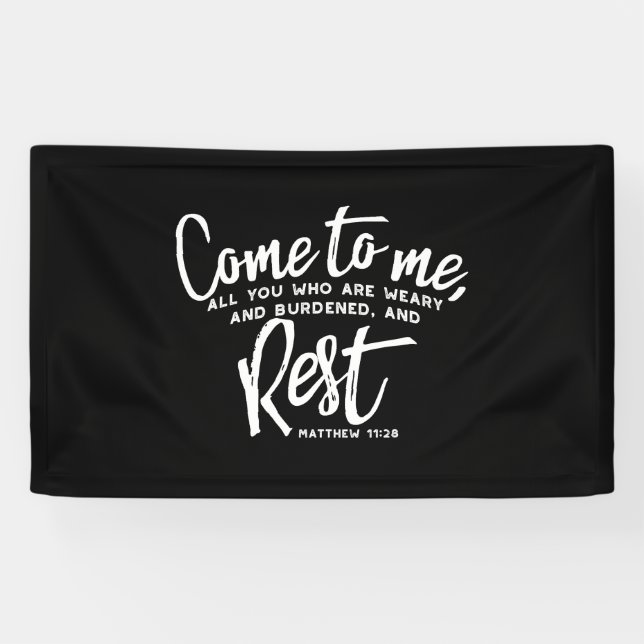 Matthew 11 Bible Verse Banner (Horizontal)