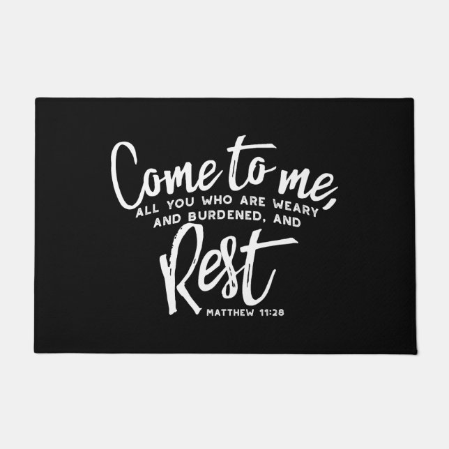 Matthew 11 Bible Verse Doormat (Front)