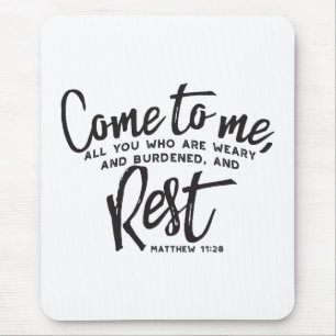 Matthew 11 Bible Verse Mouse Pad
