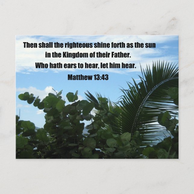 Matthew 13:43 postcard (Front)