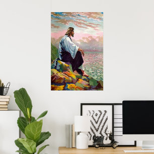 Matthew 14:22-23 Jesus Prays by Himself Poster