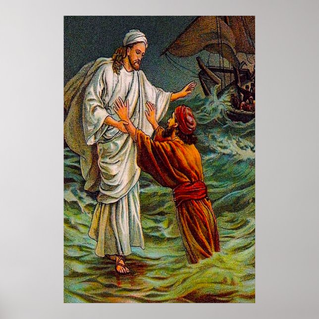 Matthew 14:28-33 Lord, Save Me Poster (Front)
