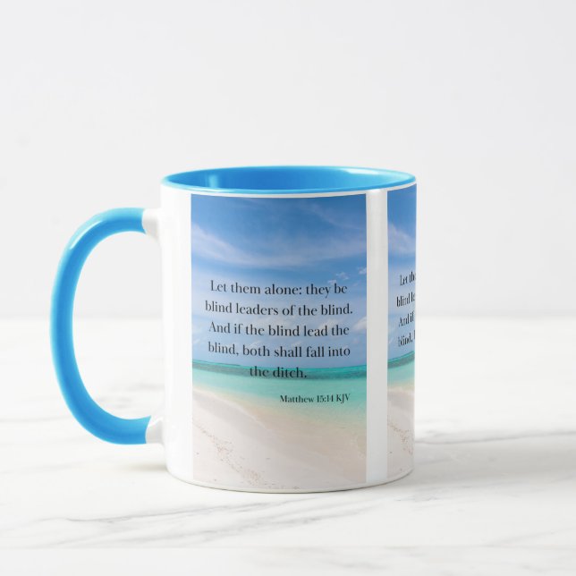 Matthew 15:14 KJV Bible Verse Pic Two-Tone Mug (Left)