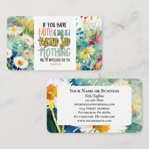 Matthew 17:20 Faith as a Mustard Seed Bible Verse Business Card