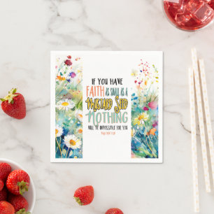 Matthew 17:20 Faith as a Mustard Seed Bible Verse  Napkin