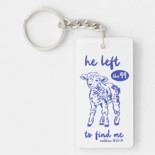 Matthew 18:12–14 Lost Sheep Christian Scripture Keychain