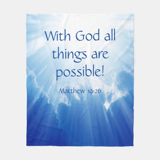 Matthew 19:26  fleece blanket (Front)