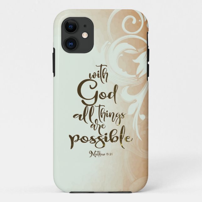 Matthew 19:26 With God All Things are Possible Case-Mate iPhone Case (Back)