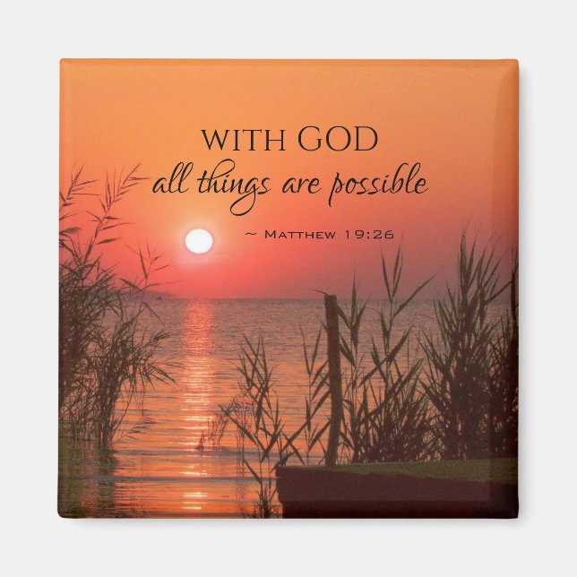 Matthew 19:26 With God all things are possible Magnet (Front)