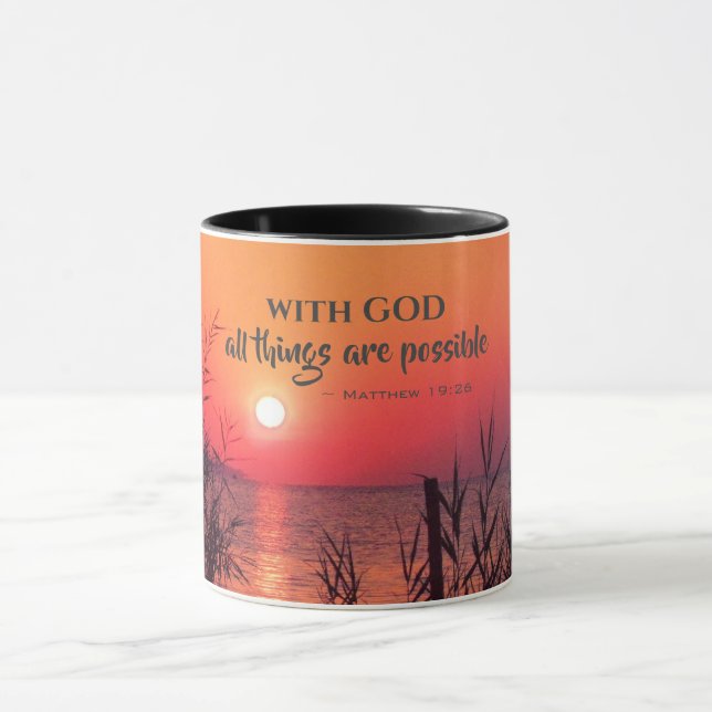Matthew 19:26 With God all things are possible Mug (Center)