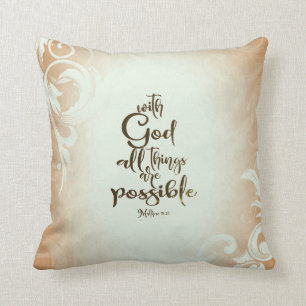 Matthew 19:26 With God All Things are Possible Throw Pillow