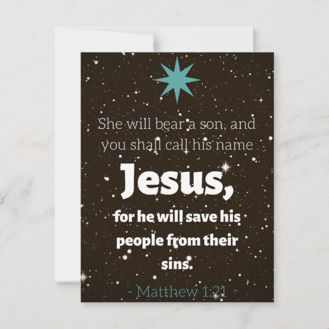 Matthew 1:21 Christmas Card (Front)