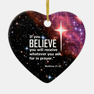 Matthew 21:22 ceramic ornament