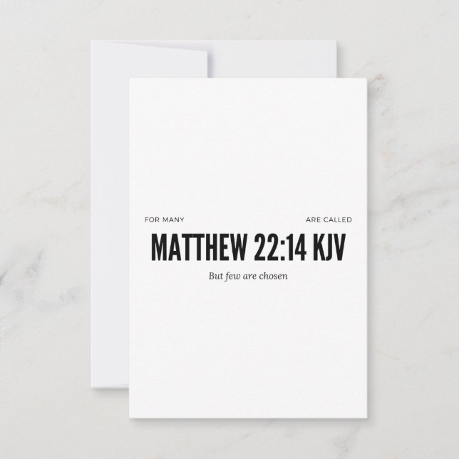 Matthew 22:14 Bible Scripture Flat Greeting Card (Front)