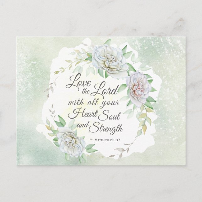 Matthew 22:37 Love the Lord with all your Heart Postcard (Front)