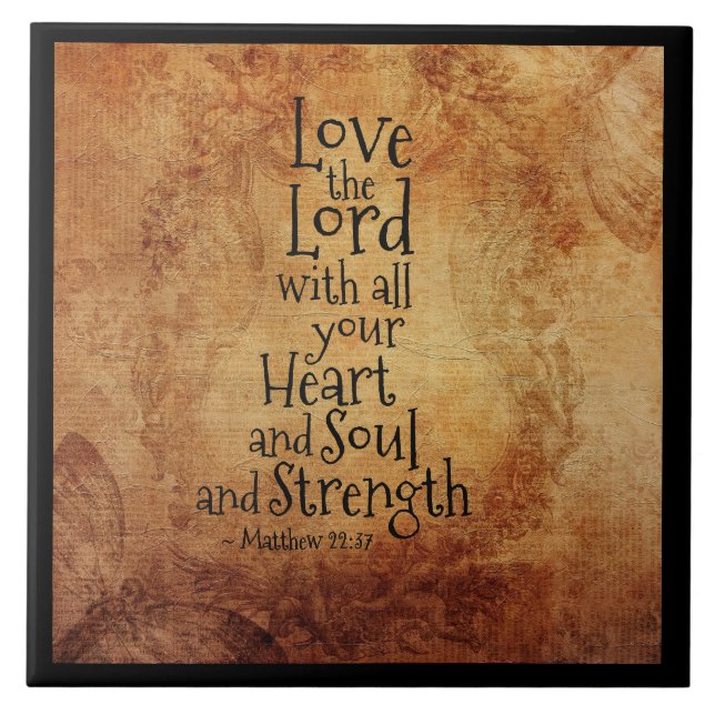 Matthew 22:37 Love the Lord with all your Heart Tile (Front)