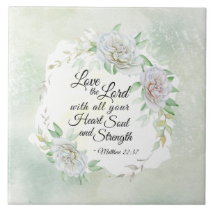 Matthew 22:37 Love the Lord with all your Heart Tile