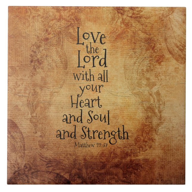 Matthew 22:37  Love the Lord with all your heart Tile (Front)