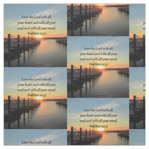 MATTHEW 22:37 SUNRISE SCRIPTURE VERSE DESIGN FABRIC