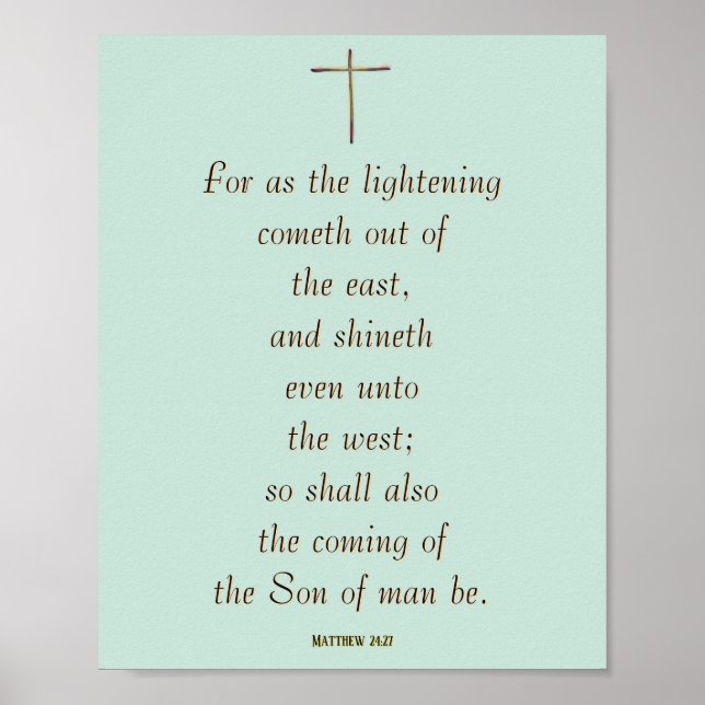 MATTHEW 24:27 “For as the lightning cometh…” Poster (Front)