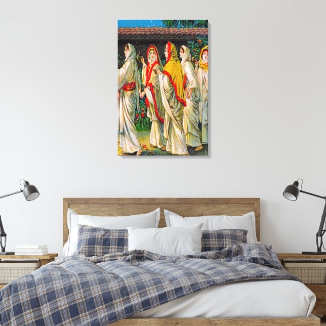 Matthew 25:1-13 The Foolish and Wise Virgin Canvas (Insitu(Bedroom))