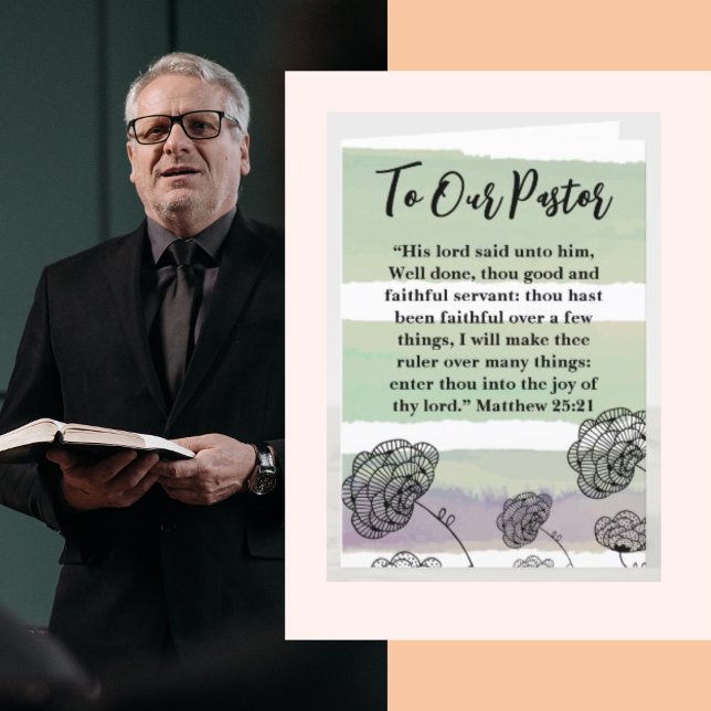 Matthew 25:21 Pastor Appreciation  Thank You Card (Creator Uploaded)